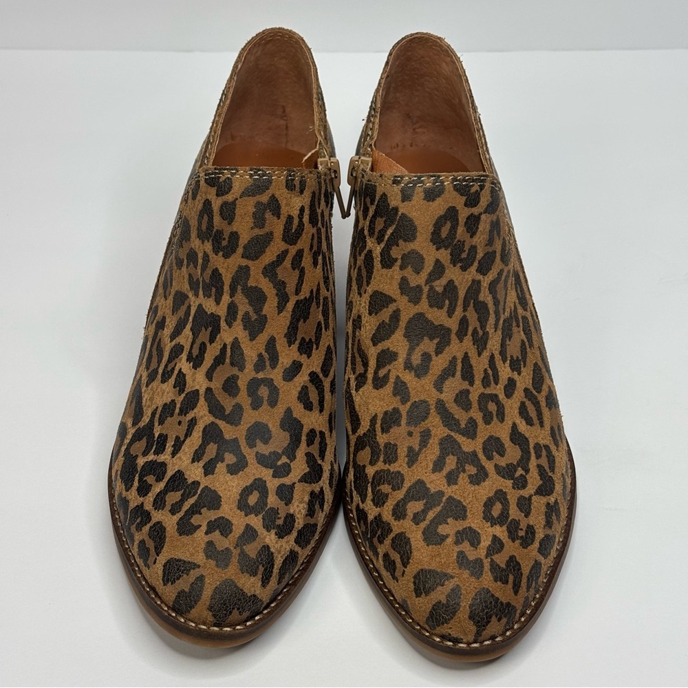 Lucky Brand Women's Leopard Print Fanky Ankle Boots side zip 9 M - Picture 8 of 14